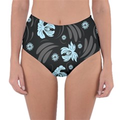 Folk Flowers Pattern Reversible High-waist Bikini Bottoms by Eskimos