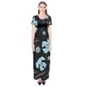 Folk flowers pattern Short Sleeve Maxi Dress View1