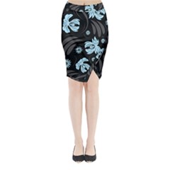 Folk Flowers Pattern Midi Wrap Pencil Skirt by Eskimos