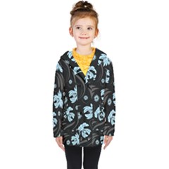 Folk Flowers Pattern Kids  Double Breasted Button Coat by Eskimos