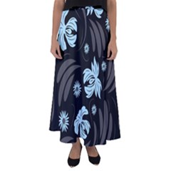 Folk Flowers Pattern Flared Maxi Skirt by Eskimos