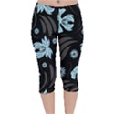 Folk flowers pattern Velvet Capri Leggings  View1