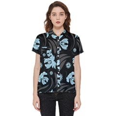 Folk Flowers Pattern Short Sleeve Pocket Shirt by Eskimos