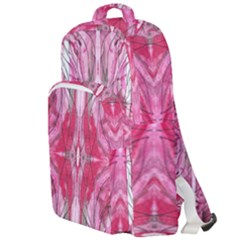 Magenta Marbling Symmetry Double Compartment Backpack by kaleidomarblingart