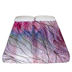 Flowing Petals Fitted Sheet (queen Size) by kaleidomarblingart