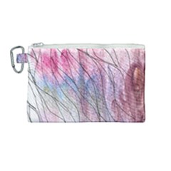 Flowing Petals Canvas Cosmetic Bag (medium) by kaleidomarblingart