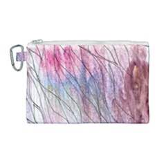 Flowing Petals Canvas Cosmetic Bag (large) by kaleidomarblingart