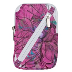 Drawing Petals Belt Pouch Bag (small) by kaleidomarblingart