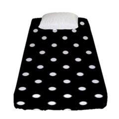 1950 Black White Dots Fitted Sheet (single Size) by SomethingForEveryone