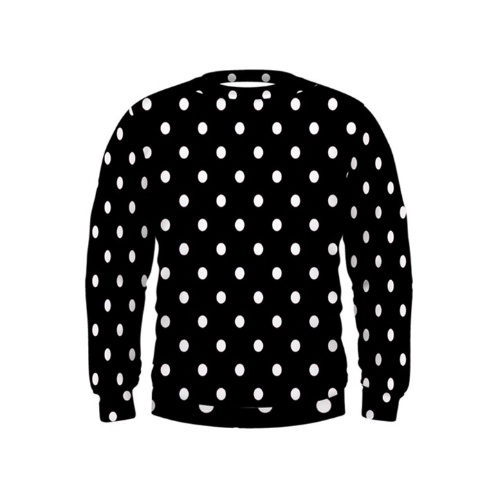 1950 Black White Dots Kids  Sweatshirt