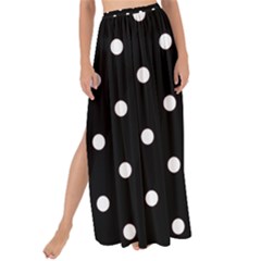 1950 Black White Dots Maxi Chiffon Tie-up Sarong