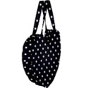 1950 Black White Dots Giant Heart Shaped Tote View4