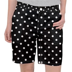 1950 Black White Dots Pocket Shorts