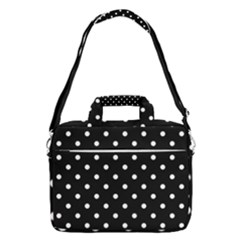 1950 Black White Dots Macbook Pro Shoulder Laptop Bag (large)