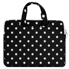 1950 Black White Dots Macbook Pro Double Pocket Laptop Bag (large)