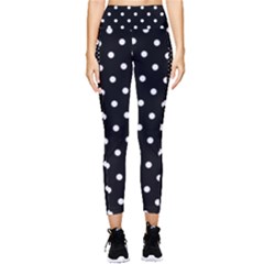 1950 Black White Dots Pocket Leggings 