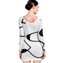 Black And White Abstract Linear Decorative Art Long Sleeve Bodycon Dress View2