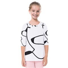 Black And White Abstract Linear Decorative Art Kids  Quarter Sleeve Raglan Tee