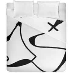 Black And White Abstract Linear Decorative Art Duvet Cover Double Side (california King Size) by dflcprintsclothing