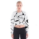 Black And White Abstract Linear Decorative Art Cropped Sweatshirt View1