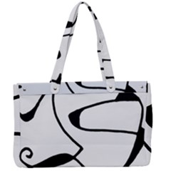 Black And White Abstract Linear Decorative Art Canvas Work Bag by dflcprintsclothing