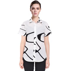 Black And White Abstract Linear Decorative Art Women s Short Sleeve Shirt