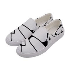 Black And White Abstract Linear Decorative Art Women s Canvas Slip Ons