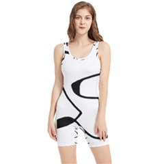 Black And White Abstract Linear Decorative Art Women s Wrestling Singlet by dflcprintsclothing