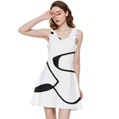 Black And White Abstract Linear Decorative Art Inside Out Racerback Dress by dflcprintsclothing