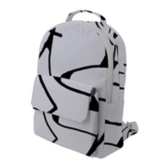 Black And White Abstract Linear Decorative Art Flap Pocket Backpack (large) by dflcprintsclothing