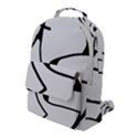 Black And White Abstract Linear Decorative Art Flap Pocket Backpack (Large) View1