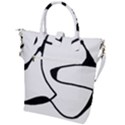 Black And White Abstract Linear Decorative Art Buckle Top Tote Bag View2