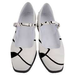 Black And White Abstract Linear Decorative Art Women s Mary Jane Shoes