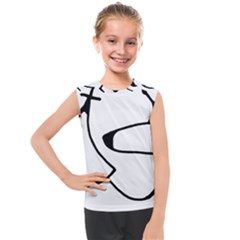 Black And White Abstract Linear Decorative Art Kids  Mesh Tank Top by dflcprintsclothing