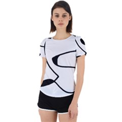 Black And White Abstract Linear Decorative Art Back Cut Out Sport Tee