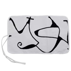 Black And White Abstract Linear Decorative Art Pen Storage Case (m)