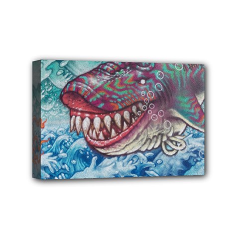 Wth Shark Mini Canvas 6  X 4  (stretched)