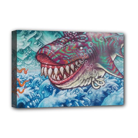 Wth Shark Deluxe Canvas 18  X 12  (stretched)