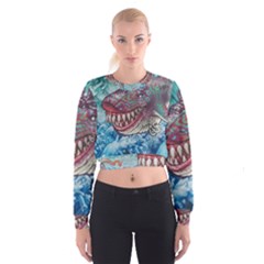 Wth Shark Cropped Sweatshirt