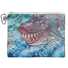 Wth Shark Canvas Cosmetic Bag (xxl)