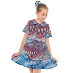 Wth Shark Kids  Short Sleeve Shirt Dress