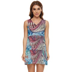 Wth Shark Tiered Sleeveless Mini Dress