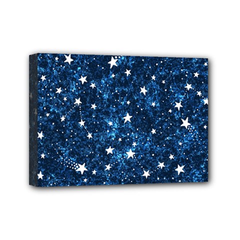 Dark Blue Stars Mini Canvas 7  X 5  (stretched) by AnkouArts