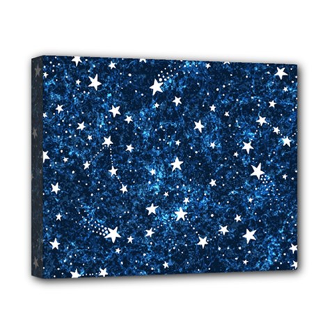 Dark Blue Stars Canvas 10  X 8  (stretched) by AnkouArts