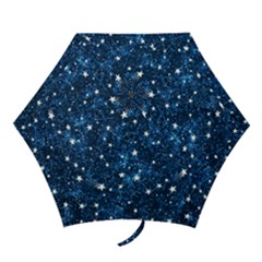 Dark Blue Stars Mini Folding Umbrellas