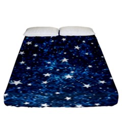 Dark Blue Stars Fitted Sheet (king Size) by AnkouArts