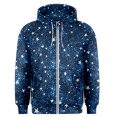 Dark Blue Stars Men s Zipper Hoodie