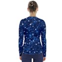 Dark Blue Stars V-Neck Long Sleeve Top View2