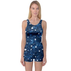 Dark Blue Stars One Piece Boyleg Swimsuit