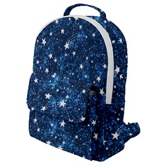 Dark Blue Stars Flap Pocket Backpack (small) by AnkouArts